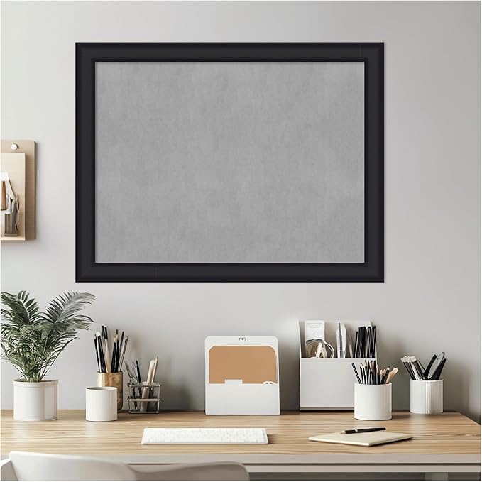 Amanti Art Black Framed Magnetic Board 21x27 Medium Vision Board for use with Magnets, 100% Metal Sheet to Display Items as Office Decor or for Home Organization in mudroom, Kitchen or Kids Room