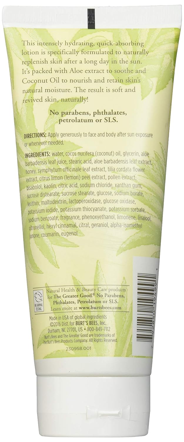 Burt's Bees Aloe & Coconut Oil After Sun Soother 6 oz (Pack of 3)