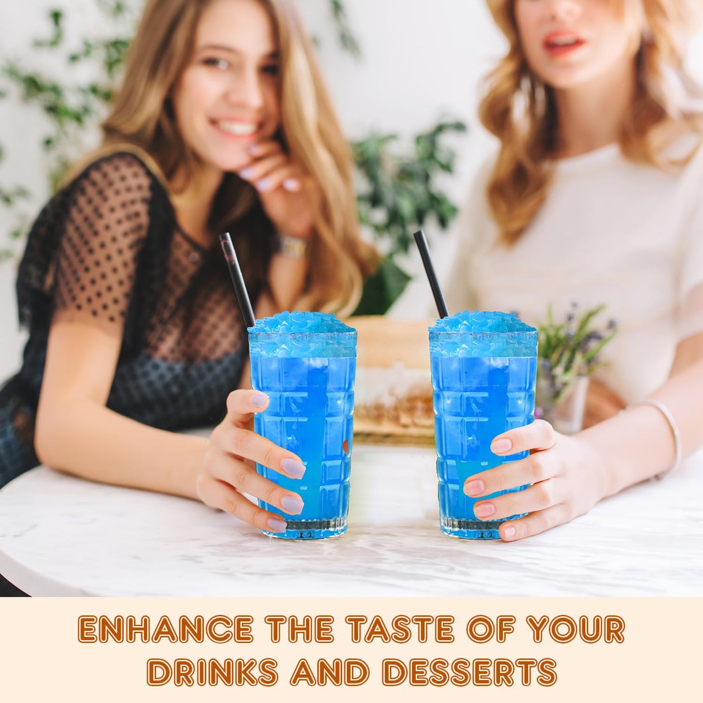 New Fanale Coconut Jelly Topping nata de coco for Boba Tea | Ice Cream | Yogurt | Smoothie | Milk Tea | Desserts Blueberry Heart Shaped, 6.6 pound (Pack of 4)| JEL027-CS