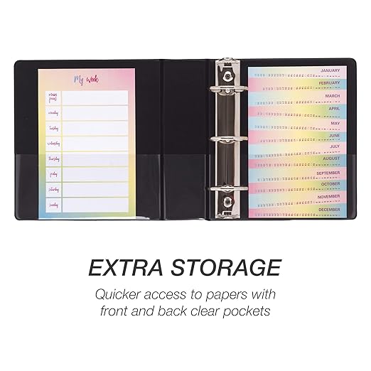 Samsill Economy 1 Inch Mini 3 Ring Binder, Made in The USA, Round Ring Binder, Non-Stick Customizable Cover, 1" View, Single, Black