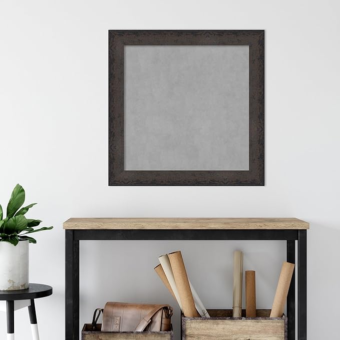 Amanti Art Black Framed Magnetic Board 29x29 Medium Vision Board for use with Magnets, 100% Metal Sheet to Display Items as Office Decor or for Home Organization in mudroom, Kitchen or Kids Room