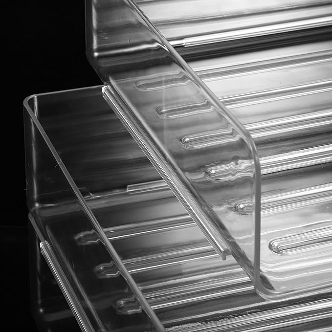 COHEALI Stackable Desk Organizer Tray Transparent Wide Paper Holder for Office Desktop Storage Pet Material Document Organizer for Classroom and Home Use