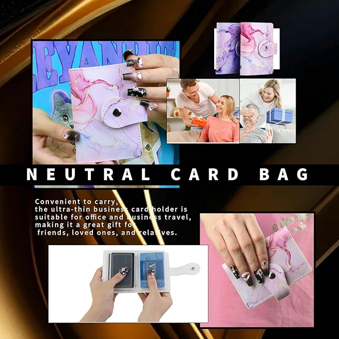 PRIVILLA 2 Pcs Credit Card Holder and business card holder,Sd Card Holder Each Has 26 Card Organizers, 2024 New Credit Card Holders book for Men and Women.