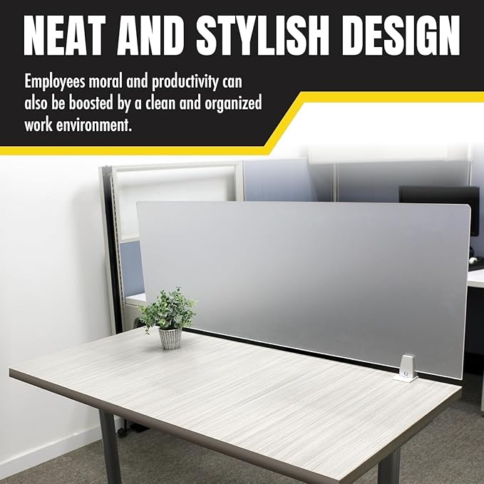 OBEX Frosted Acrylic Desk Mounted Privacy Panel, 12" x 24", Frosted