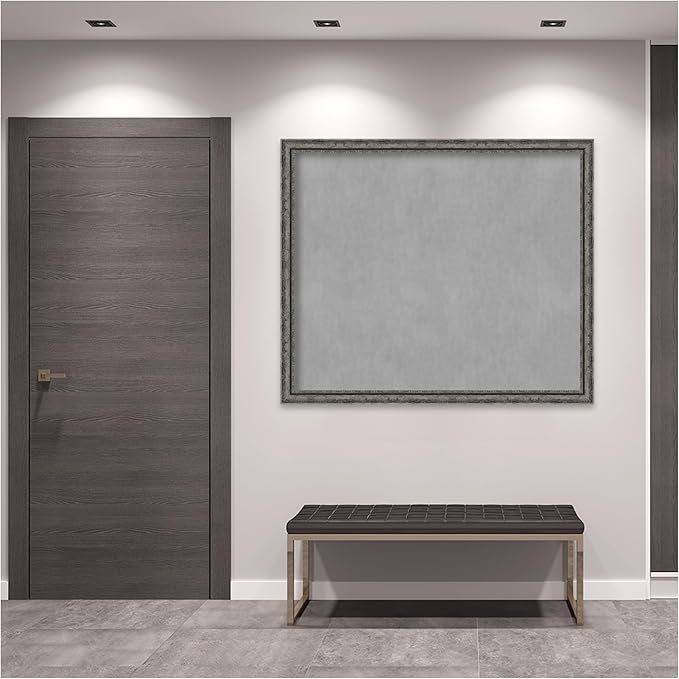 Amanti Art Black Framed Magnetic Board 44x52 Oversize Vision Board for use with Magnets, 100% Metal Sheet to Display Items as Office Decor or for Home Organization in mudroom, Kitchen or Kids Room