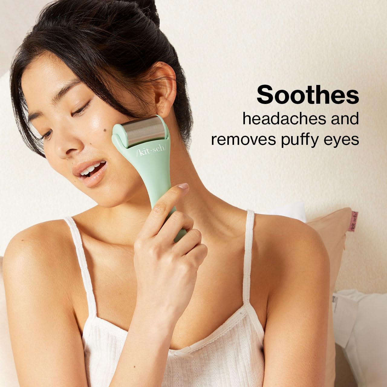 Kitsch Ice Roller for Face – Stainless Steel Face Ice Roller to Reduce Puffiness, Redness & Headaches – Cooling Facial Roller for Skin Care, Irritation Relief & Spa-Like Experience at Home - Mint