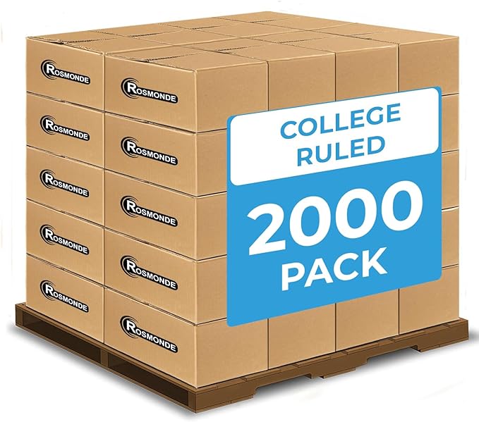 Rosmonde 2000 Pack (Pallet) Composition Notebooks Bulk, College Ruled, Full Pallet of Notebooks, 200 Pages (100 Sheets), 9-3/4 x 7-1/2, Bulk Notebooks for School, College & Office, 4-7 Days Transit
