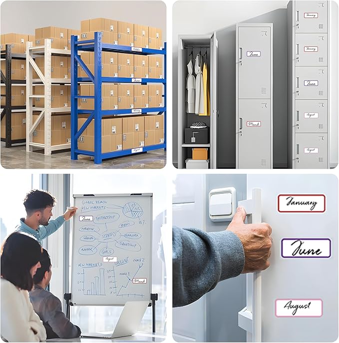 54pcs(3.2 x 1.2) Magnetic Dry Erase Labels,Magnets Sticker,11 Colors Reusable Erasable Cards Name Tags for Home, Refrigerator, Office, Student Lockers