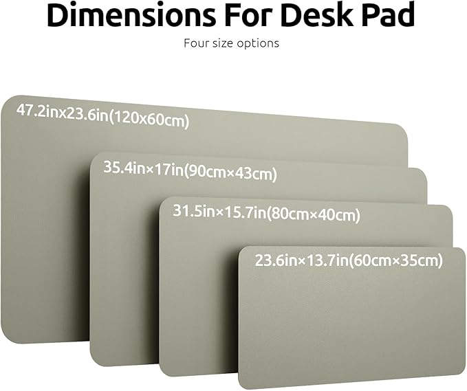 YSAGi Leather Desk Pad Protector, Office Desk Mat, Large Mouse Pad, Non-Slip PU Leather Desk Blotter, Laptop Desk Pad, Waterproof Desk Writing Pad for Office and Home (Olive Beige, 47.2" x 23.21")