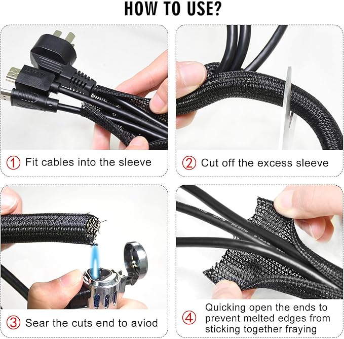 Moxita 25ft - 1 inch Cable Protector Sleeve Split Wire Loom Tubing for Power, Audio, USB, Cord Management for TV, Computer, Protection from Pets Chewing, Black