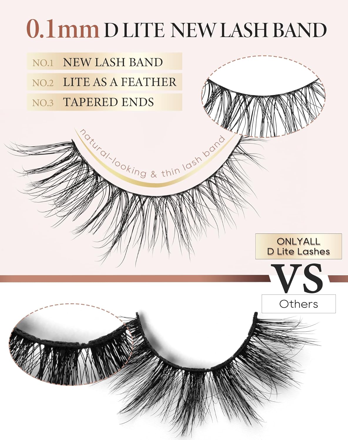 Onlyall Lashes Mink False Eyelashes Natural Wispy Lashes Soft Faux Mink Lashes Fluffy False Lashes DK77