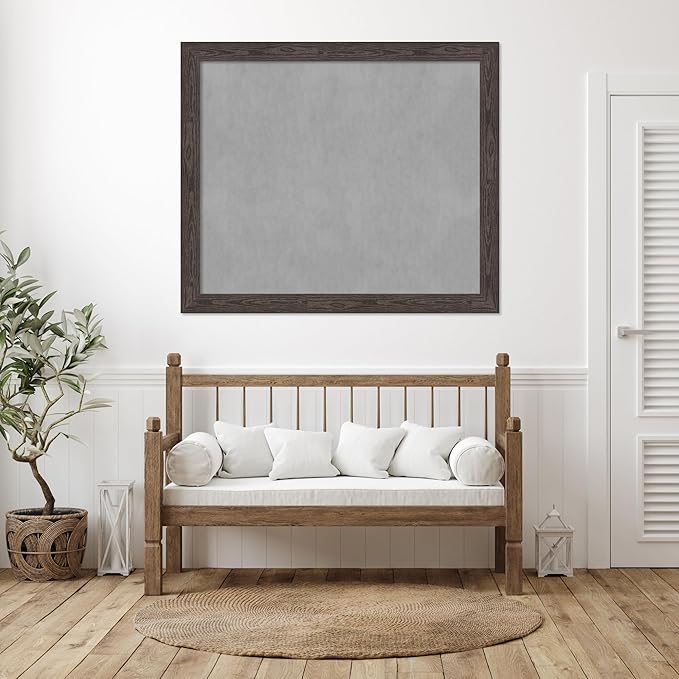 Amanti Art Black Framed Magnetic Board 46x54 Oversize Vision Board for use with Magnets, 100% Metal Sheet to Display Items as Office Decor or for Home Organization in mudroom, Kitchen or Kids Room