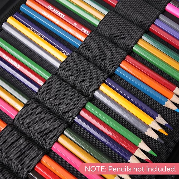 JAKAGO 274 Slots Colored Pencil Case Large Capacity Pen Holder for Artist Painter Zipper Organizer Bag for Marker Highlighter Storage Case for Office Sketch Travel Supplies(Black)