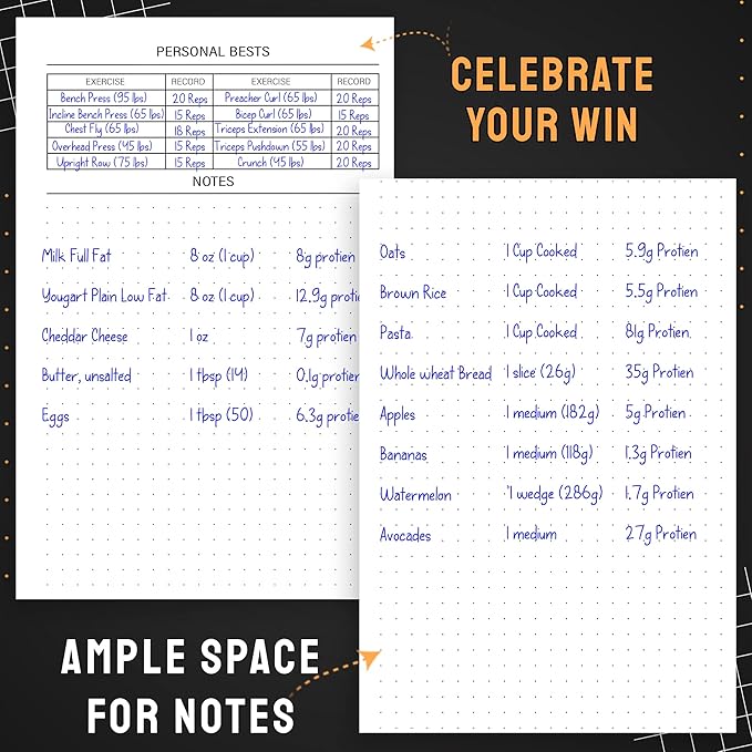 Nextnoid Hardcover Fitness & Food Journal - Workout & Meal Planner Notebook for Men & Women - A5 Sturdy Food Log Journal to Track Diet, Gym & Home Workouts - Green
