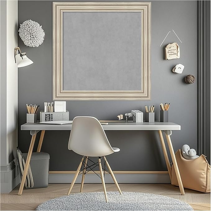 Amanti Art Silver Framed Magnetic Board 30x30 Medium Vision Board for use with Magnets, 100% Metal Sheet to Display Items as Office Decor or for Home Organization in mudroom, Kitchen or Kids Room