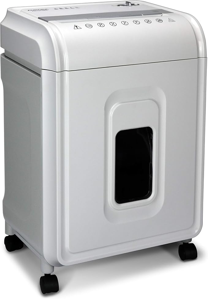Aurora AU1275MA Professional Grade 12-Sheet Micro-Cut Paper and CD/Credit Card Shredder/ 60 Minutes Continuous Run Time, White/Gray