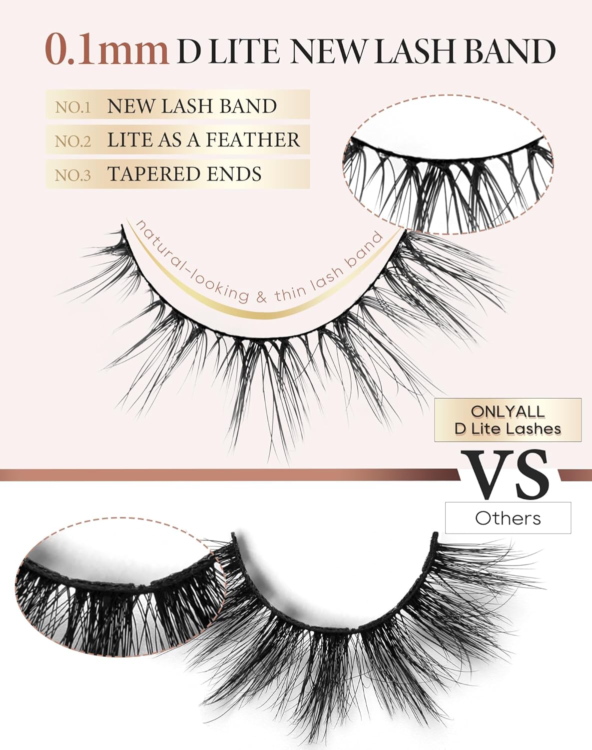 Onlyall Cat Eye Lashes Natural Lashes False Eyelashes Fox Eye Lashes False Lashes 7 Pairs D5