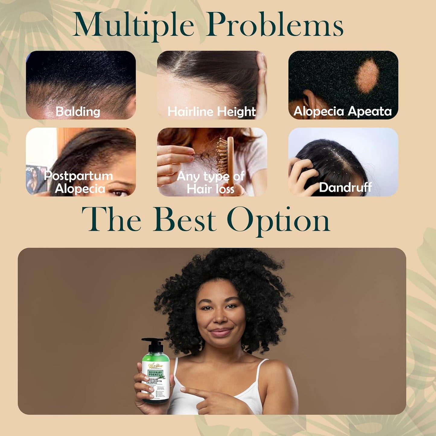 USDA Organic Rosemary Hair Growth Shampoo For Thickening, Regrowth & Strengthening for Men & Women with Biotin, Scalp DHT Blocker Saw Palmetto For Thinning Hair Loss 10 Fl. Oz- Fragrance Free