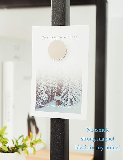 Neosmuk Rare Earth Magnets, Super Strong Magnet Heavy Duty for Craft, Neodymium Magnets with Adhesive Backing for Board, Thin Powerful Large and Industrial Magnets Stick for Cabinet, Refrigerator