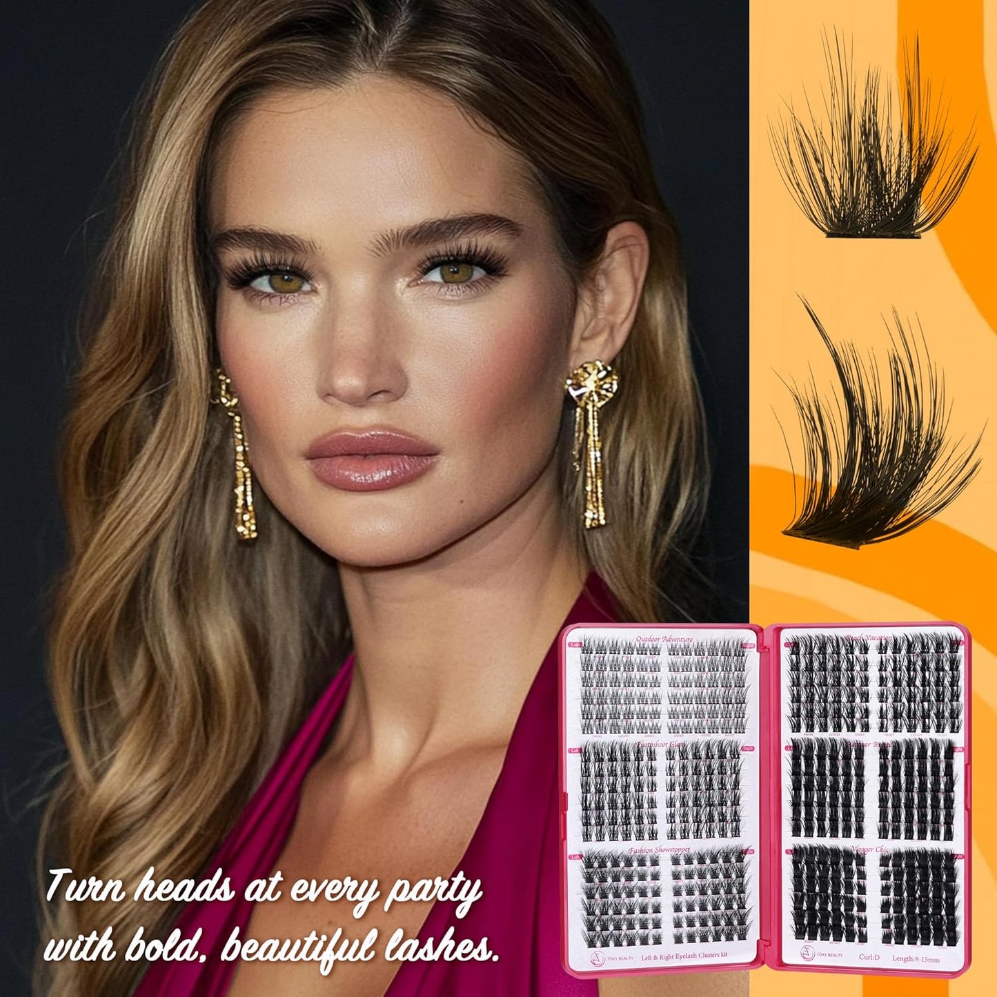 Fluffy Lash Clusters - 360Pcs Natural 0.05D Eyelash Clusters, Left & Right Eyelashes, Urtra Lightweight Cat Eye Clusters for Starter DIY at Home(Eyelashes Only)
