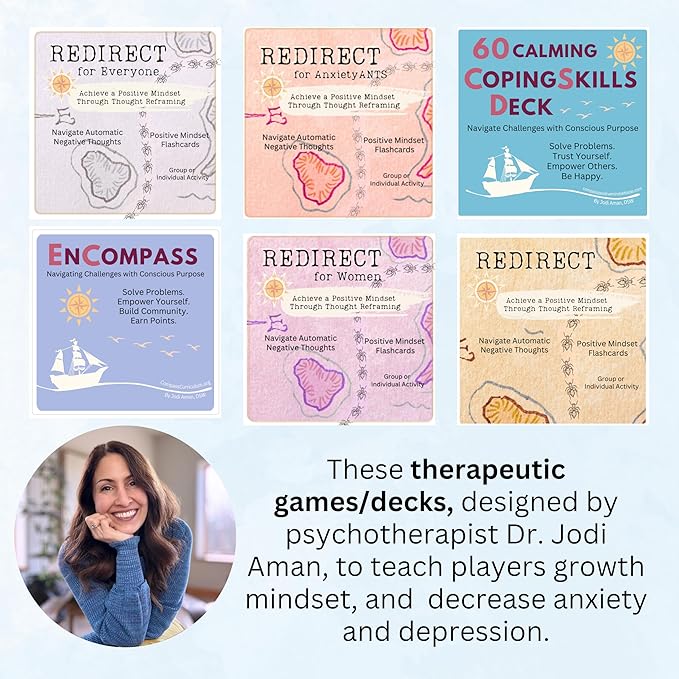 Redirect for Women Cards β Turn Automatic Negative Thinking (Ants) to Positive Affirmations to Improve Healing, Self-Esteem & Decrease Depression, Anxiety, Stop Intrusive Thoughts