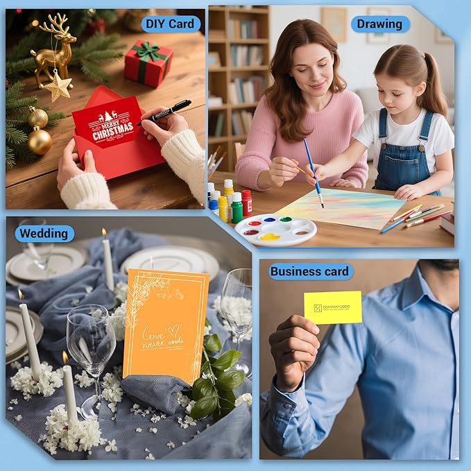 Cardstock 8.5 x 11, 10 Colors Colored Printer Paper 75 lb/200 gsm, 120 Sheets Colored Card Stock, Assorted Colors Construction Paper for Invitations, Diy Cards, Business Cards, Drawing etc