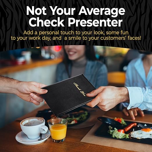 Gold Lion Professional Check Presenters for Restaurants - Black Server Checkbooks with Thank You Imprint for Smooth Payment Transactions, Restaurant Payment Book, and Foldable Tray Holders - 10 Pack
