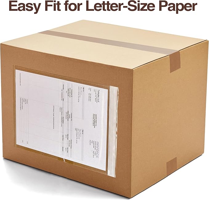 9.5x12 Shipping Label Sleeves 300 Pack Strong Adhesive Back for Secure Package Labelling, Protects Documents with Packing Slip Pouches Packing Sleeves for Mailing and Packaging -WaterProof and Durable