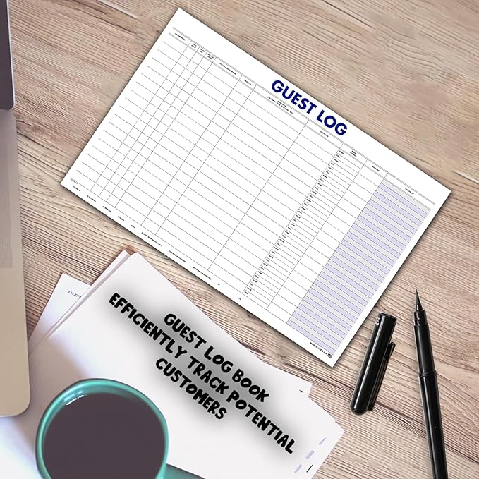 Guest Log Book for Automotive Dealerships – Customer Sign-in Tracking Log – 17" × 11" Visitor Registration Book – 100-Sheet Pad for Auto Service Centers, Repair Shops, Lead Management - 2 Pad