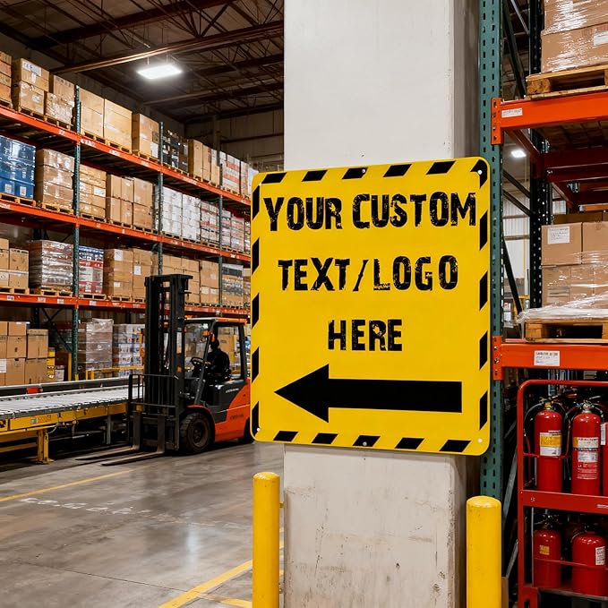 Custom Square Arrow Signs - 12 * 12 inches - Customizable size/color, for shopping mall and office directions
