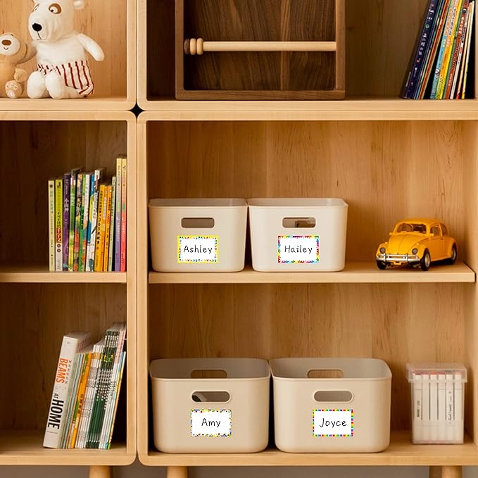 405 PCS Adorable Name Tag Stickers, 5 Color Designs for Themed Party School Office Home (3"x2")