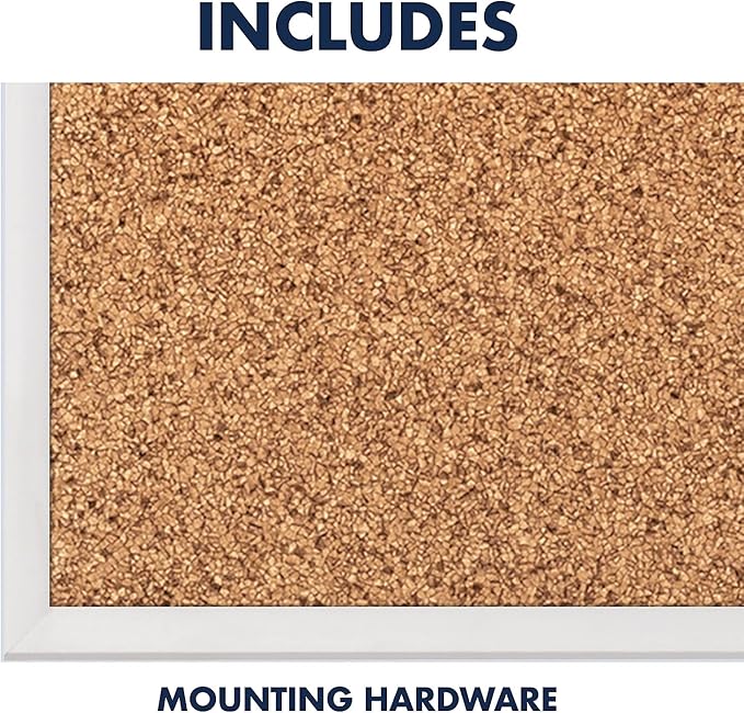 Quartet Cork Board, Bulletin Board, 4' x 3' Corkboard, Aluminum Frame (2304)