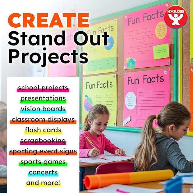 Hygloss Medium Poster Board 11x14 - 25 Neon Green Single Color Poster Boards Bulk Pack - 10 Pt. Thickness Colored Poster Board Paper for Projects, Signs, Displays - Posterboard Multipack 11" x 14"