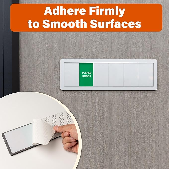 2PK Office Door Signs 5 Options Do Not Disturb, Please Knock, In A Meeting, Out Of Office, Working Remotely Privacy Door Slider Sign for Meeting & Conference Room