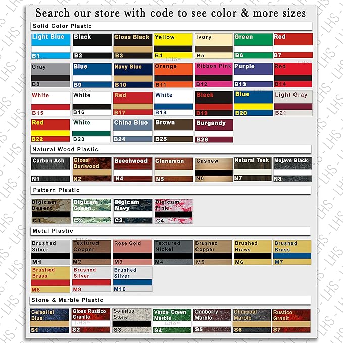 Custom Name Plate for Doors, with Choice of Mounting Holders for Walls, Doors, Cubicles, Hanging and More - Personalized Rustico Granite Plastic Gold Letters - USA Made 2x6 - S7