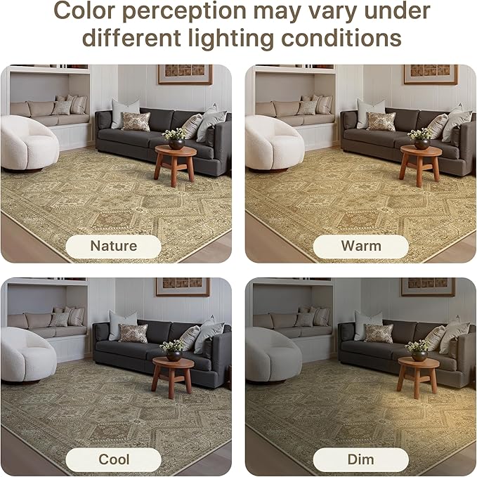 GENIMO Runner Rug 2x7 Non Slip Machine Washable Hallway Runner Rug, Low Pile Lightweight Rugs for Entryway, Hallway, Kitchen and Corridor, Tan Brown