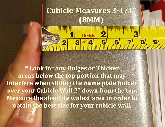 Plastic Products Mfg Single-Sided Cubicle Name Plates 8-1/2" Wide x 2-1/2" high x 3" deep Hook - PNH085025030 (10 Pack) by Plastic Products Mfg.
