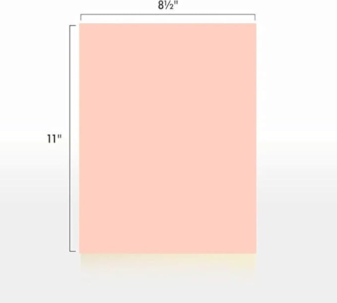 Colored Copy Paper, 20 LB (75 GSM) 8.5 X 11, 500 Sheets (Peach)