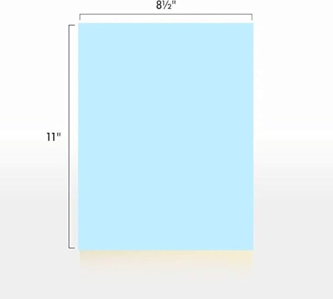 Colored Copy Paper, 20 LB (75 GSM) 8.5 X 11, 500 Sheets (Blue)
