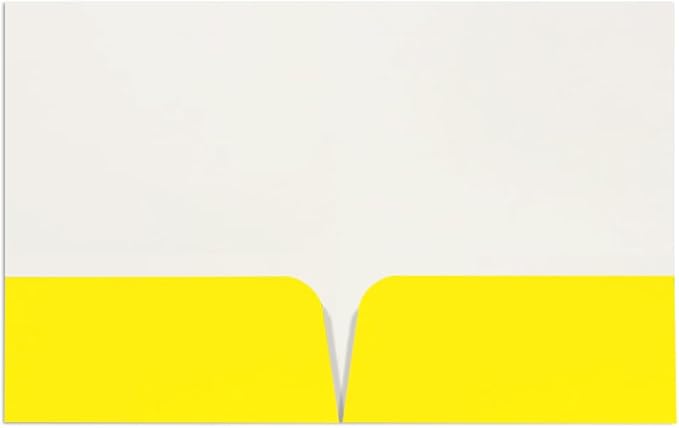 JAM PAPER Custom Printed Semi-Gloss Folders with Round Corner Pockets - Personalized Logo & Text - 12pt C1S - Yellow - 100/Pack