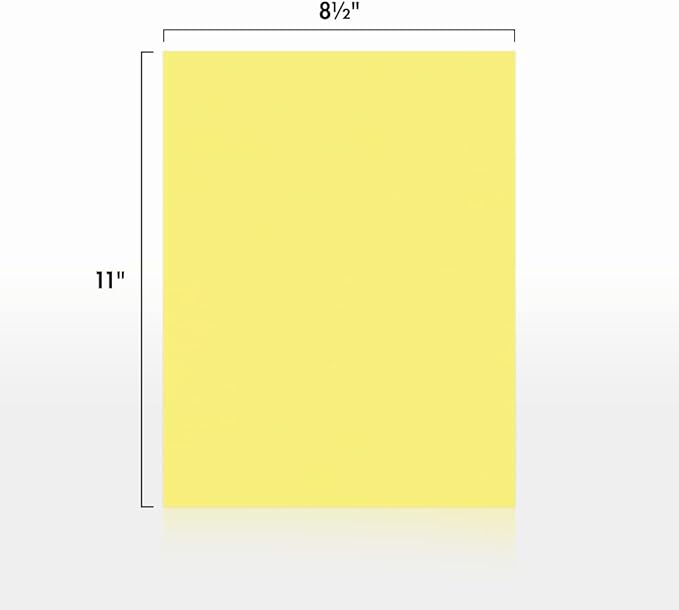 LUXPaper 8.5" x 11" Paper | Letter Size | Pastel Canary Yellow | 60lb. Text | 250 Qty