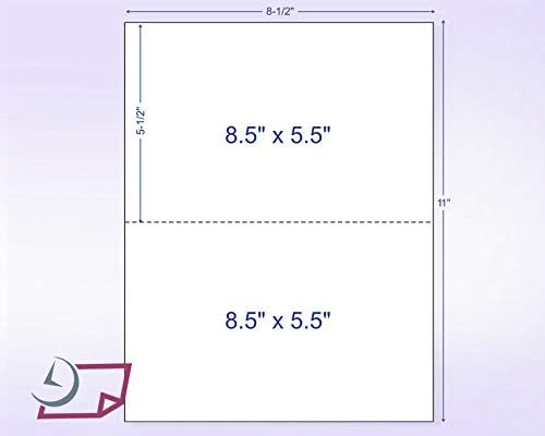 NextDayLabels - 8-1/2 x 11 Neon Color High Light Fluorescent Labels for Laser & Inkjet Printer (Yellow Fluorescent, 8-1/2" x 5-1/2" - 2 Per Page | 50 Labels)