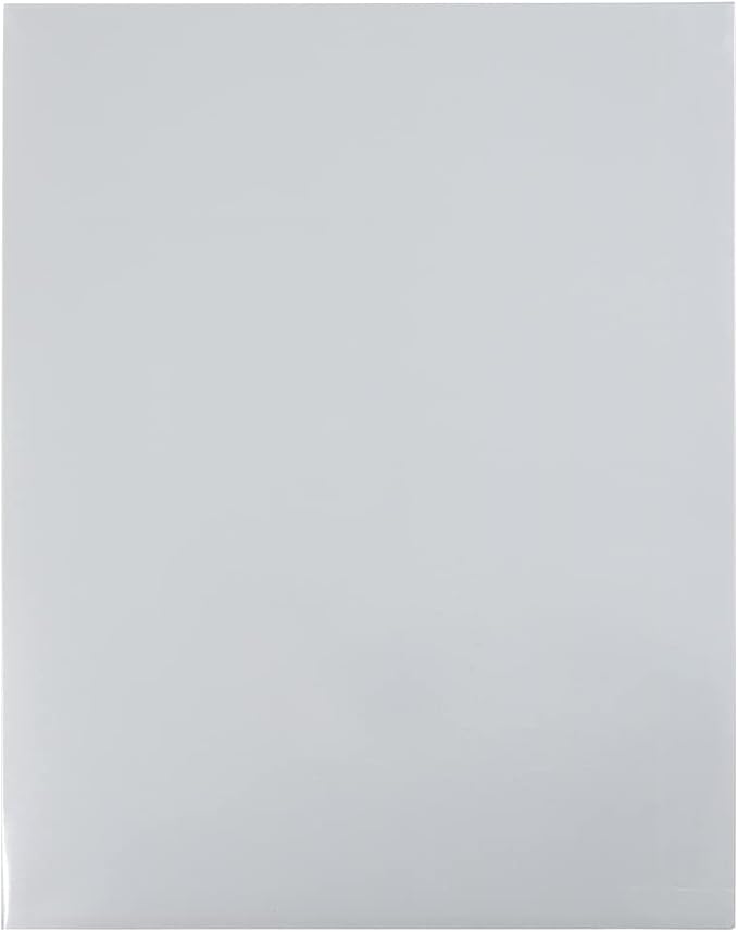JAM PAPER Laminated Two Pocket Glossy School Folders - Letter Size - High Gloss Silver - Bulk 50/Box