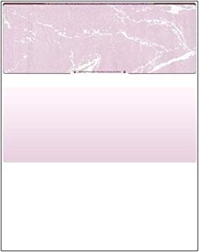 Compuchecks Check on Top Blank Check Paper - 500 Pack, Quick-Books & Laser Printer Compatible - Security Business Checks with Voucher - 8.5" x 11" Burgundy Marble