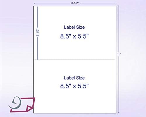 NextDayLabels 8-1/2 x 11" Neon Color High Light Fluorescent Labels for Laser & Inkjet Printer (Green Fluorescent, 8-1/2" x 5-1/2" - 2 Per Page | 50 Labels)