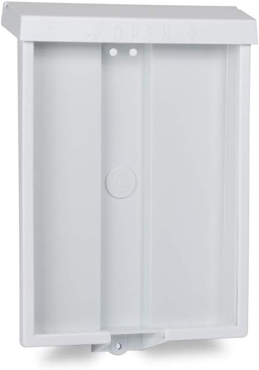 SourceOne 8.5” x 11” Outdoor Realtor Style Brochure Holder with Lid – White – UV Resistant