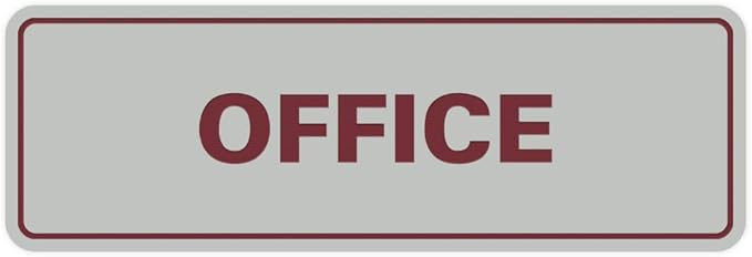Signs ByLITA Standard Office Sign - Professional Business Signage - Easy to Install (Light Grey/Burgundy) - Medium 10 Pack