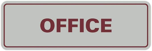 Signs ByLITA Standard Office Sign - Professional Business Signage - Easy to Install (Light Grey/Burgundy) - Large 1 Pack