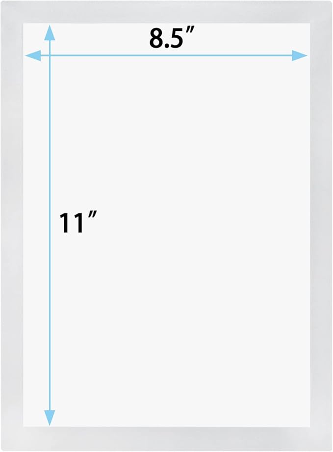 JIUYE 8.5x11 Magnetic Sign Holder,Self-Adhesive Magnetic Frames,Wall Mount Picture Display Frame with Magnet Strip Border for Window/Door/Fridge/Document Notice Paper(12Pcs,Silver)