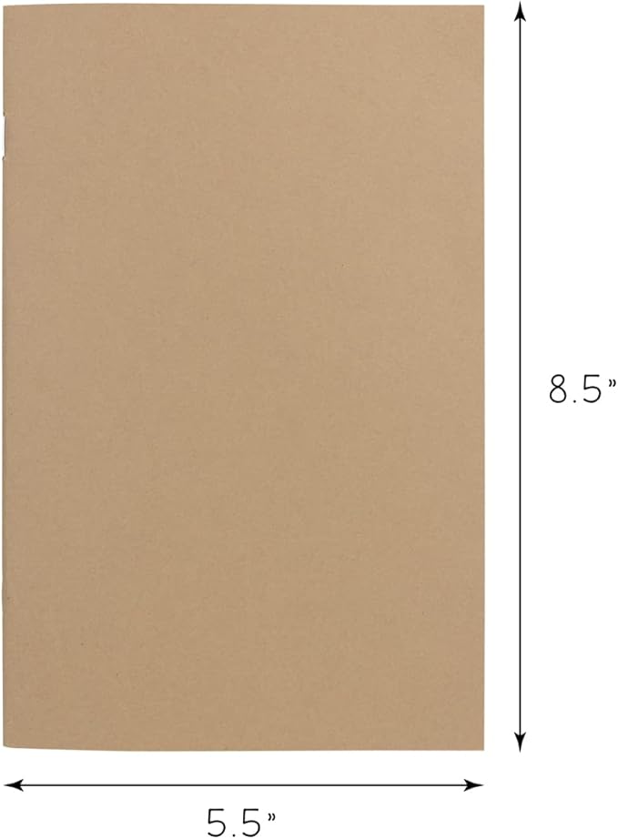 Hygloss Blank Books - Bulk 100 Pack – 5.5" x 8.5" A5 Kraft Paperback Blank Books for Kids to Write Stories, Doodle, Arts & Crafts – Plain Drawing Sketchbook, Unlined Journal, Notebook Without Lines